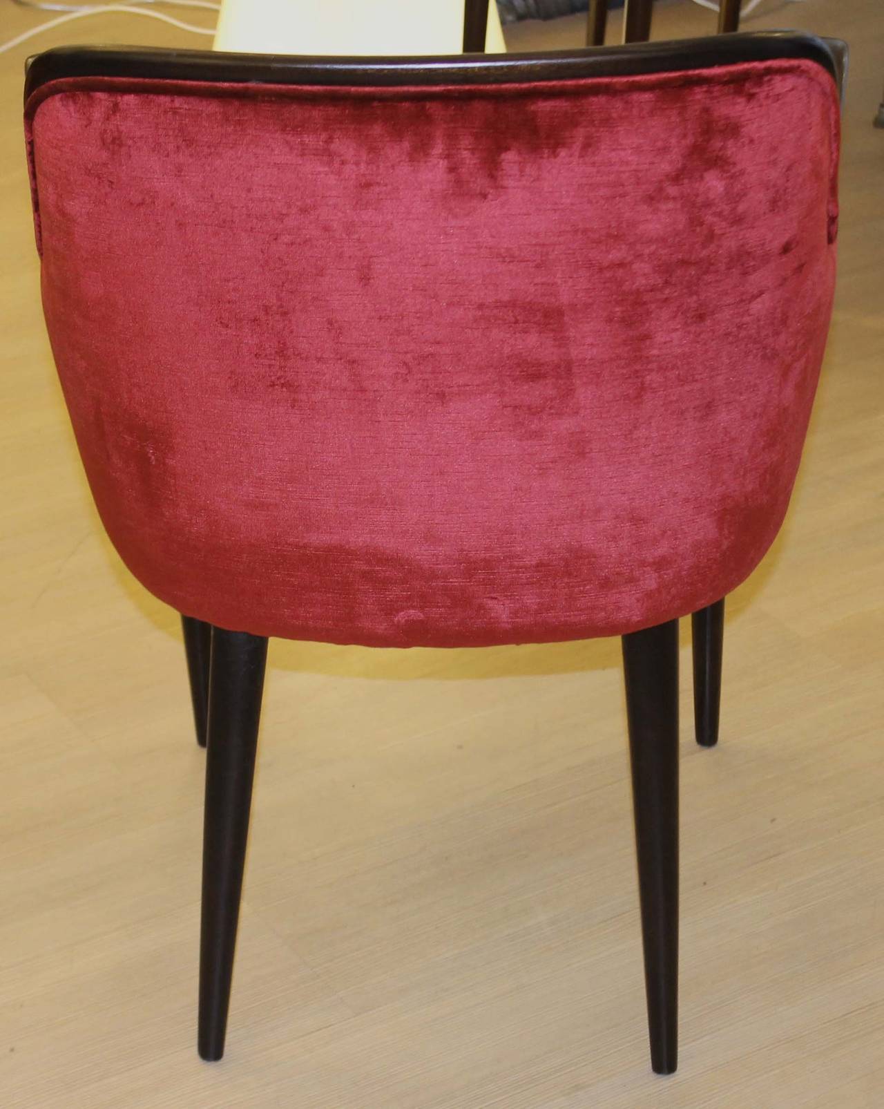 Italian Red Armchair, Desk Chair by Osvaldo Borsani, Italy, 1950s