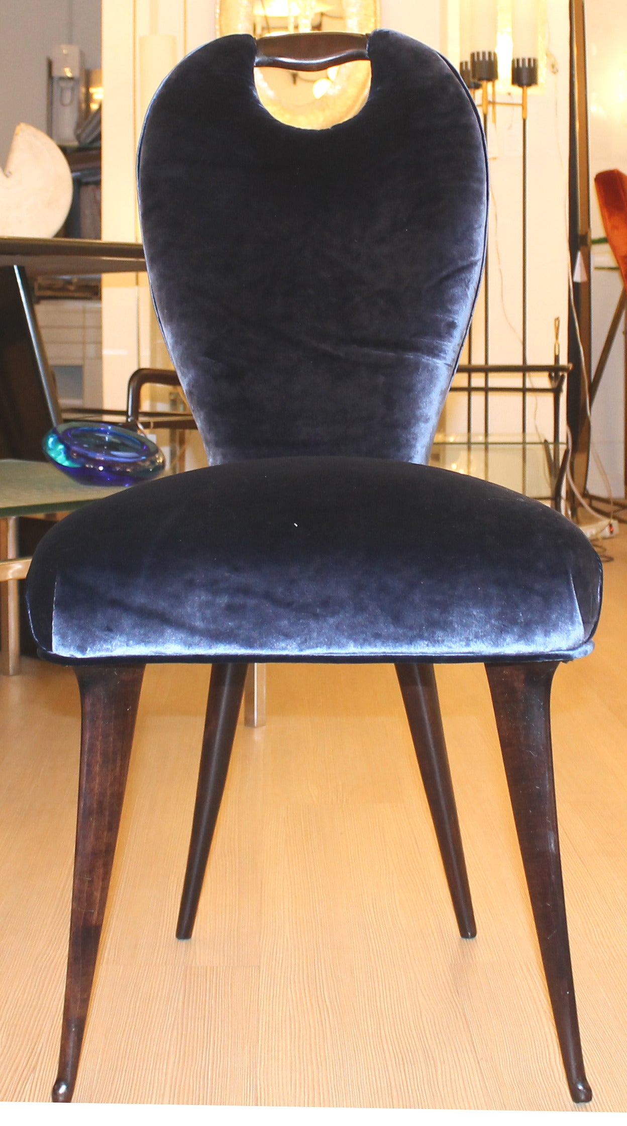 Set of Eight Elegant Chairs, Italy, 1960s
