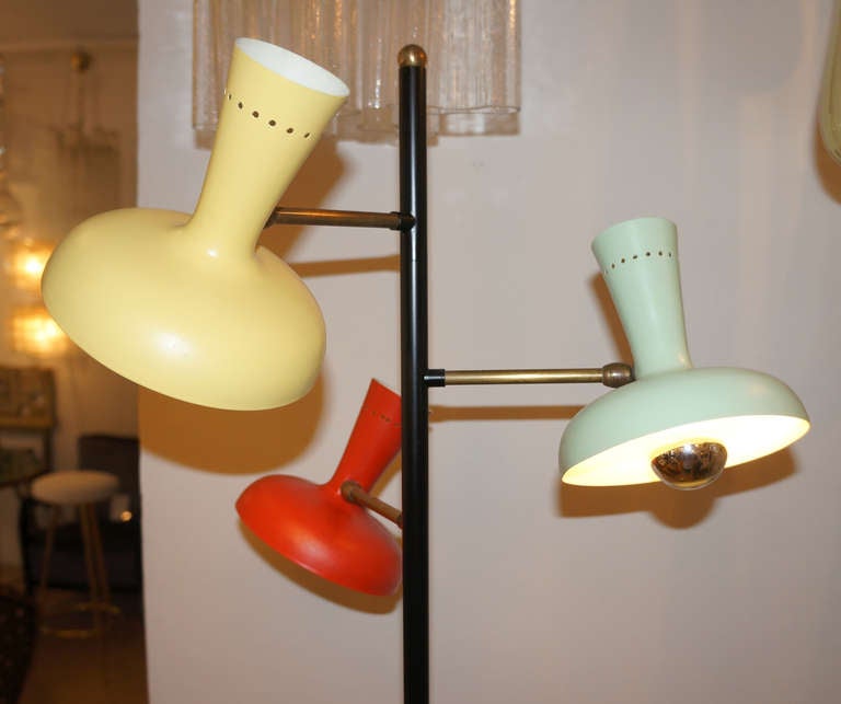 Mid-Century Modern Colorful Floor Lamp, Italy 1950s