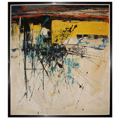 Expressionist Abstract, Oil on Canvas Painting, USA, 1960s