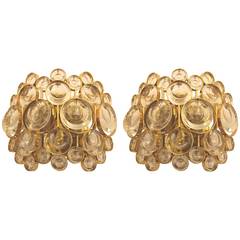 Pair of Gold Plated Sconces by Palwa, Germany 1970s