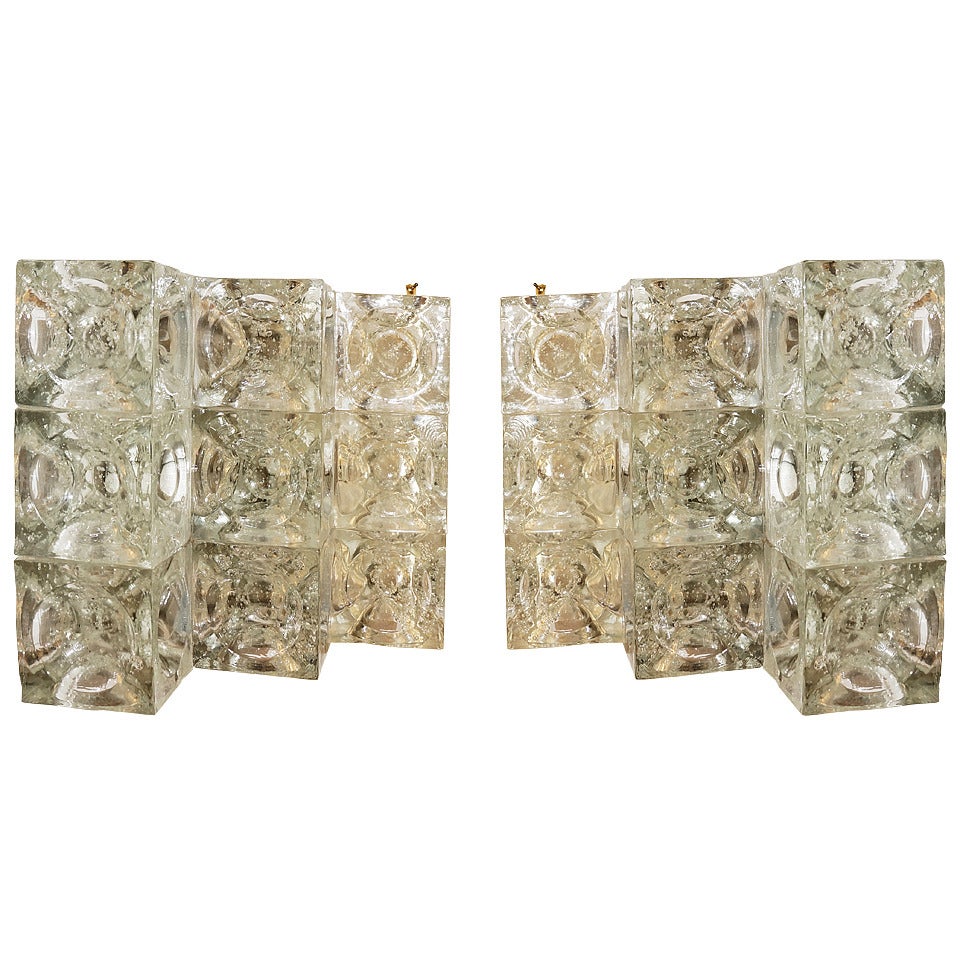 Sculptural Pair of Poliarte Sconces, Italy, 1960s