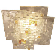 Glass Ceiling Light by Poliarte, Italy 1960s -1970s