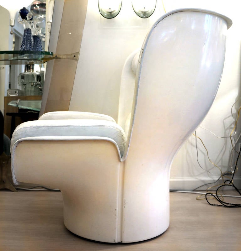 Italian Joe Colombo Elda Swiveling Lounge Chair