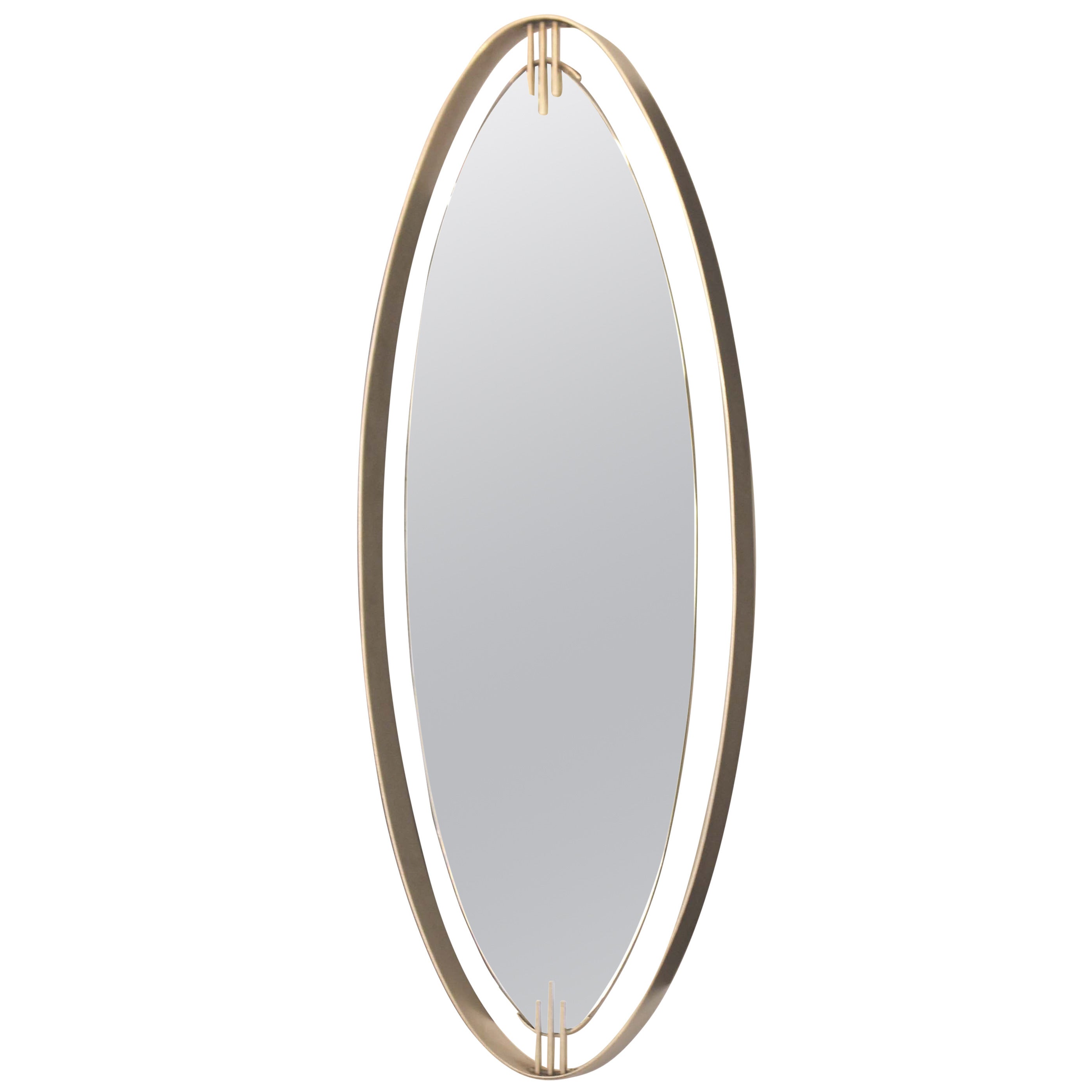 Textured Italian Chrome Mirror by Sant' Abrogio De Berti, 1960s