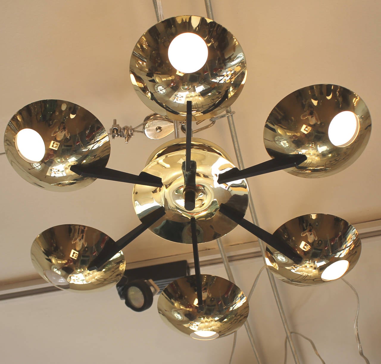 Mid-Century Modern Stilnovo Flush Mount Chandelier or Wall Light, Italy, 1950s-1960s