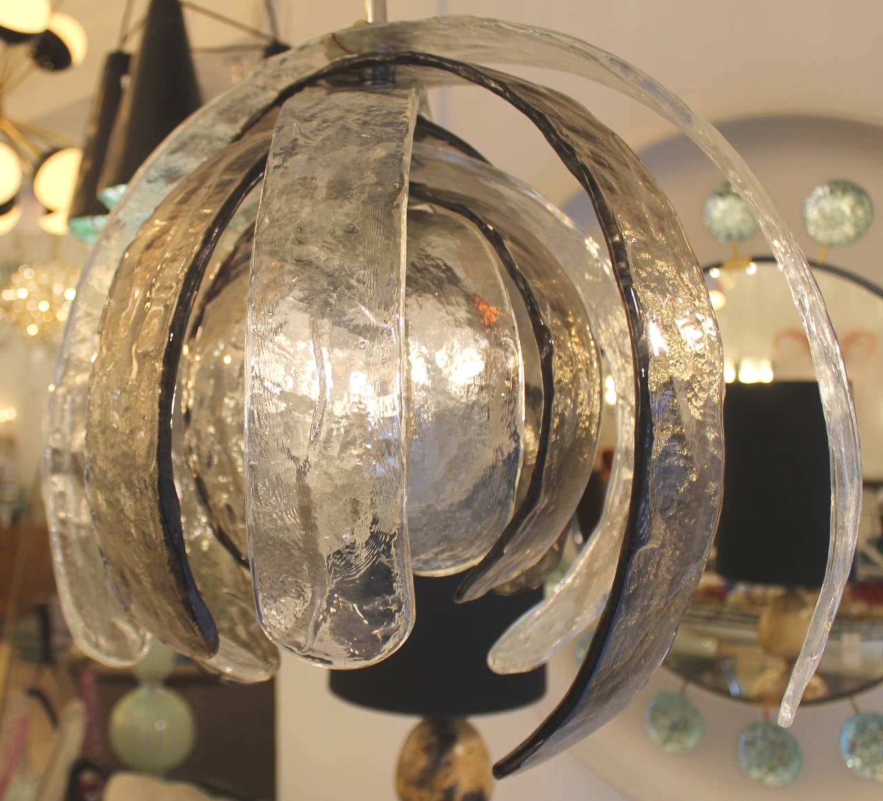 Mid-20th Century Artichoke Shaped Murano Glass Pendant Sculpture by Nason for Mazzega