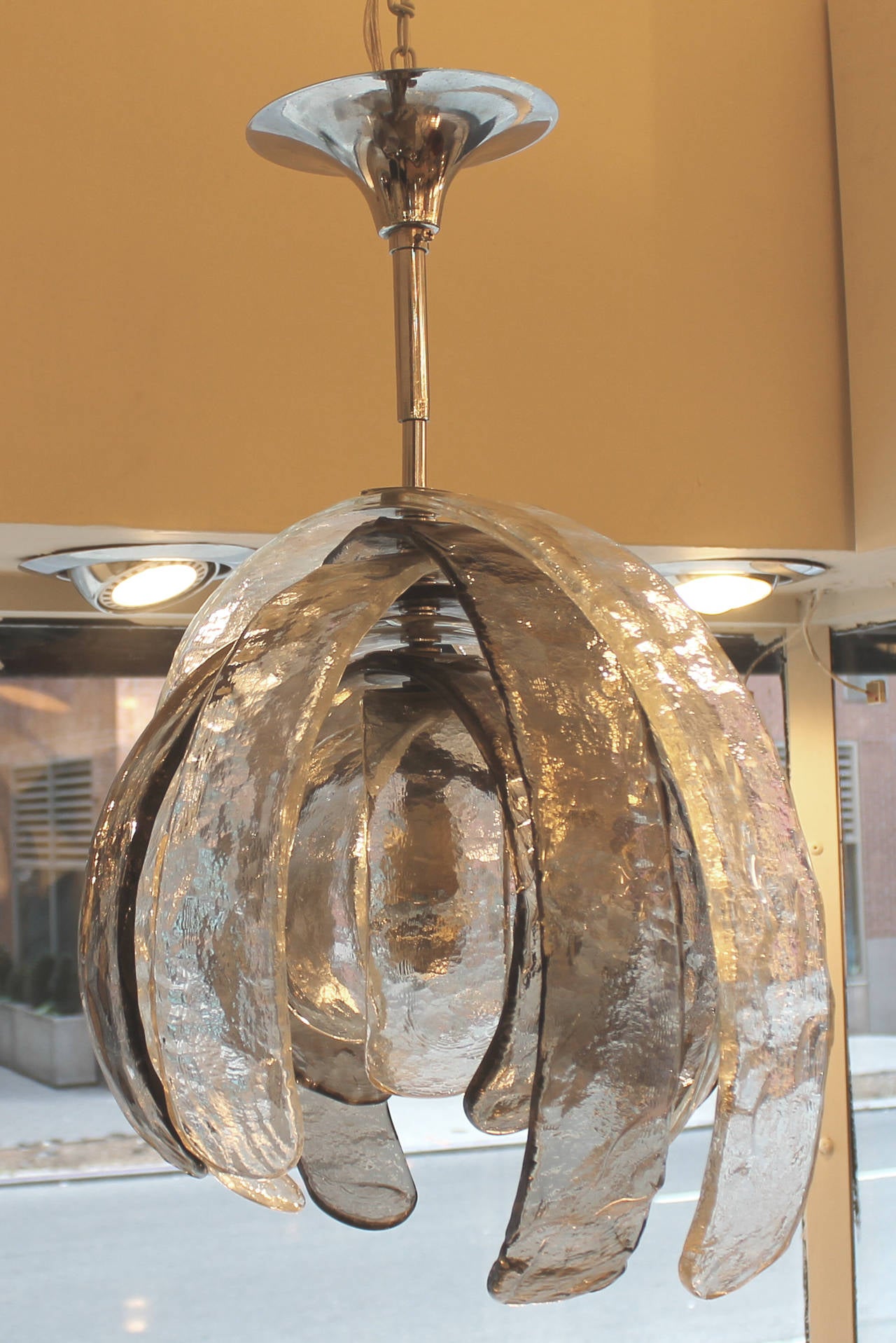 Artichoke Shaped Murano Glass Pendant Sculpture by Nason for Mazzega 2