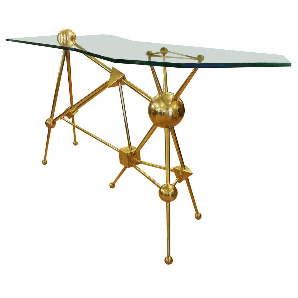 Limited Edition Italian Brass Console By Fedele Papagni for Gaspare Asaro, 2013