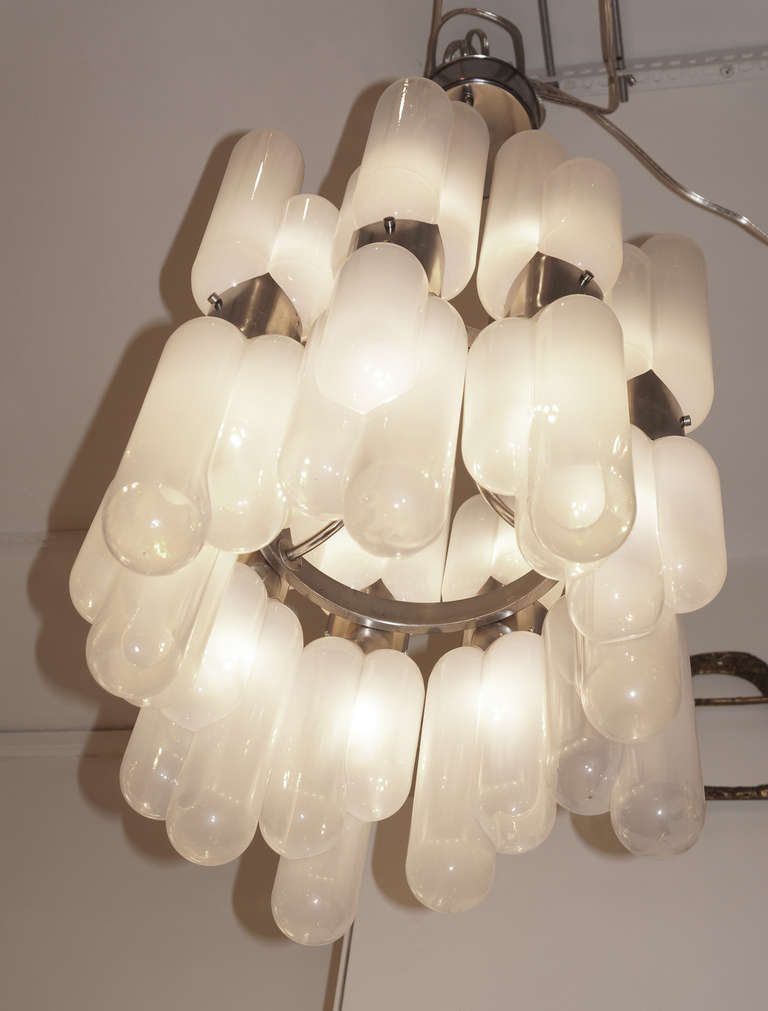 Mid-Century Modern Leucos Venetian Glass Chandelier, Italy, 1960s