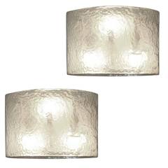 Pair of Murano Glass Iridescent Glass Sconces, 1960s