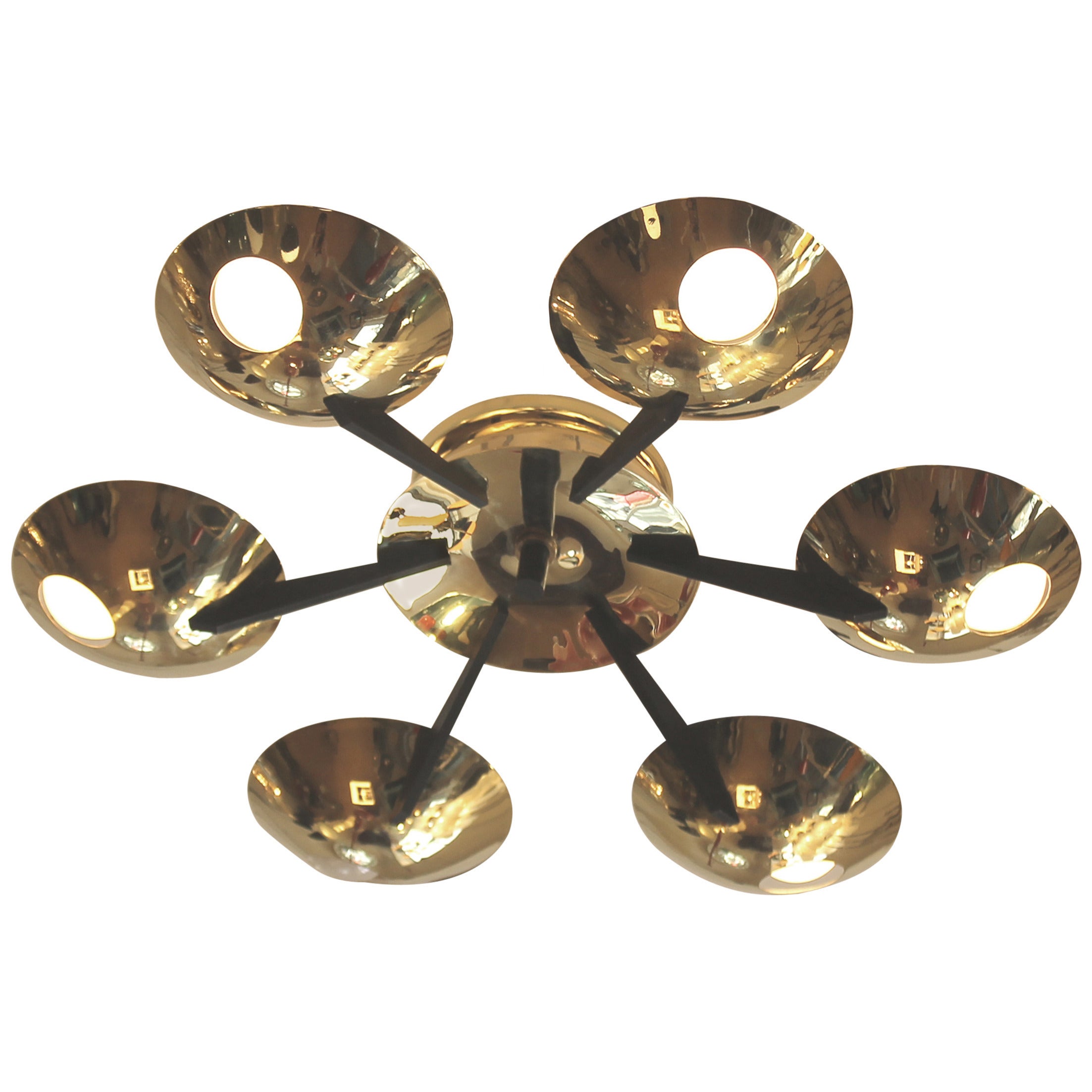 Stilnovo Flush Mount Chandelier or Wall Light, Italy, 1950s-1960s