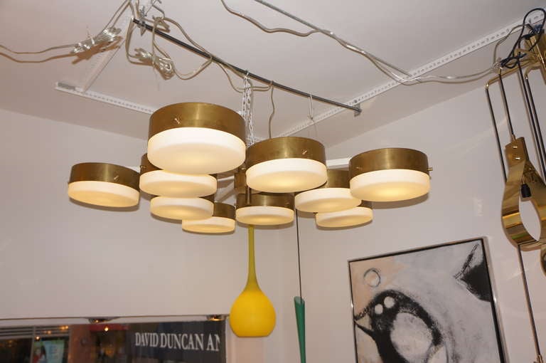 Italian Large Flush Mount Chandelier Designed By Gio Ponti For Arredoluce