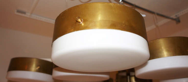 Mid-20th Century Large Flush Mount Chandelier Designed By Gio Ponti For Arredoluce
