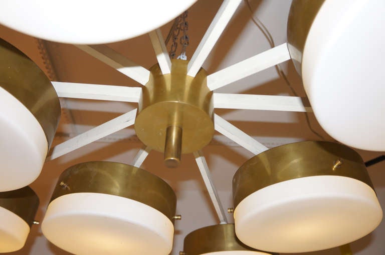 Large Flush Mount Chandelier Designed By Gio Ponti For Arredoluce In Excellent Condition In New York, NY