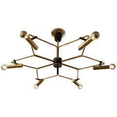 Shallow Star-Shaped Chandelier, Italy, 1950s