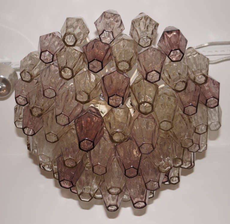 Mid-Century Modern Polyhedral Glasses Chandelier