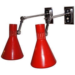 Pair of Adjustable Stilnovo Sconces, Italy 1950s 6