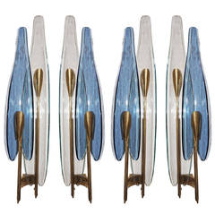 Group of Four to Eight Dalia Sconces by Max Ingrand for Fontana Arte