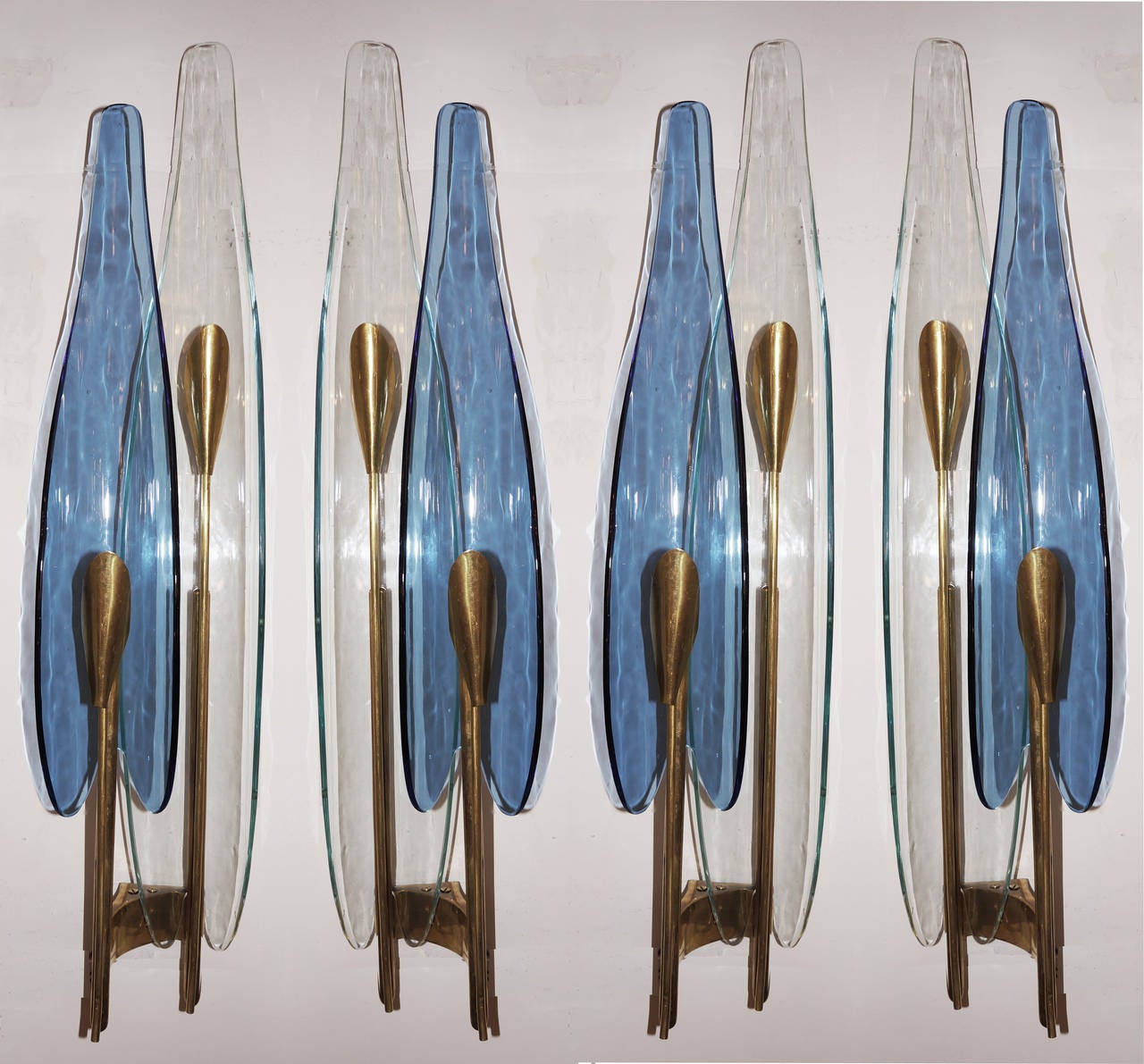 Group of Four to Eight Dalia Sconces by Max Ingrand for Fontana Arte