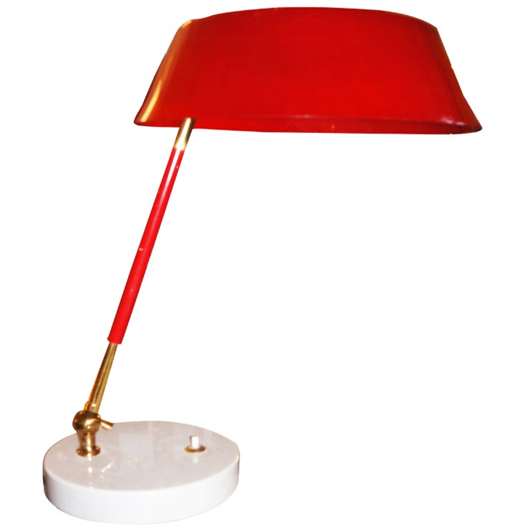 Red desk lamp by Stilux, Italy 1950s For Sale at 1stdibs