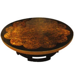 Kittinger gold leaf coffee table designed by Theodore Muller