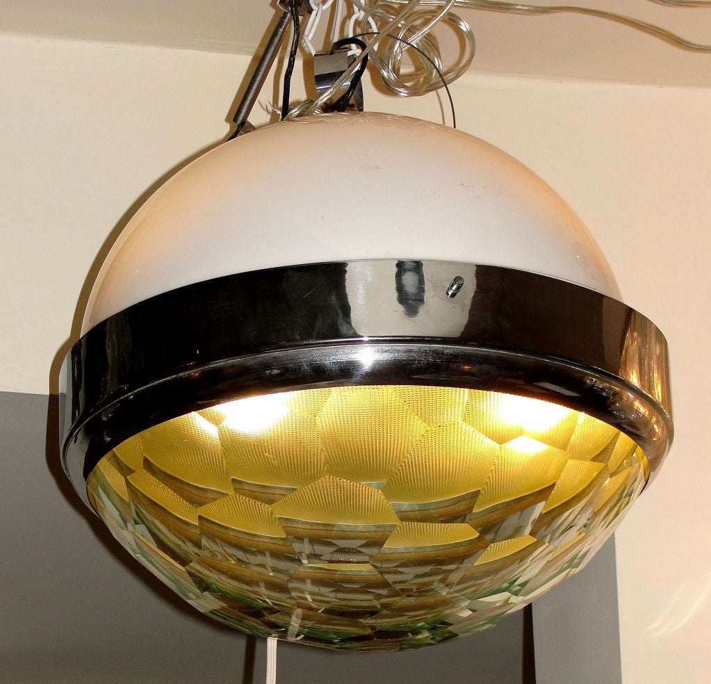 Large 60's lantern by Lumi with diamond shaped glass