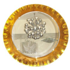 Retro gilded and beveled Italian midcentury mirror