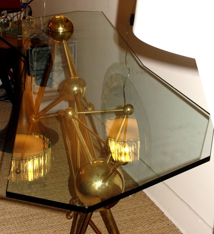 Contemporary Limited edition Italian brass console