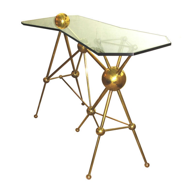 Limited edition Italian brass console
