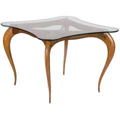 Exceptional Italian gaming table with four chairs