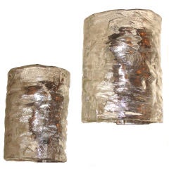 Eight  clear rich texture Venetian glass sconces by Mazzega
