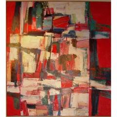 Large, very decorative abstract Oil painting by Erwin Wendig