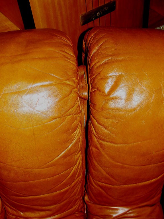 tan leather sofa