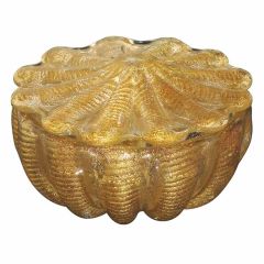 Exquisite Barovier and Toso Venetian glass bowl with lid