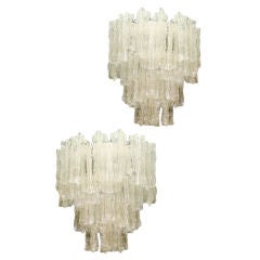 Pair of Zuccheri  for Venini Murano Glass chandeliers