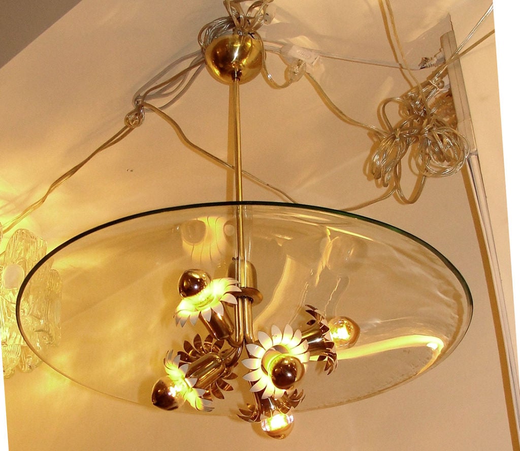 Italian Documented Fontana Arte 1950's chandelier