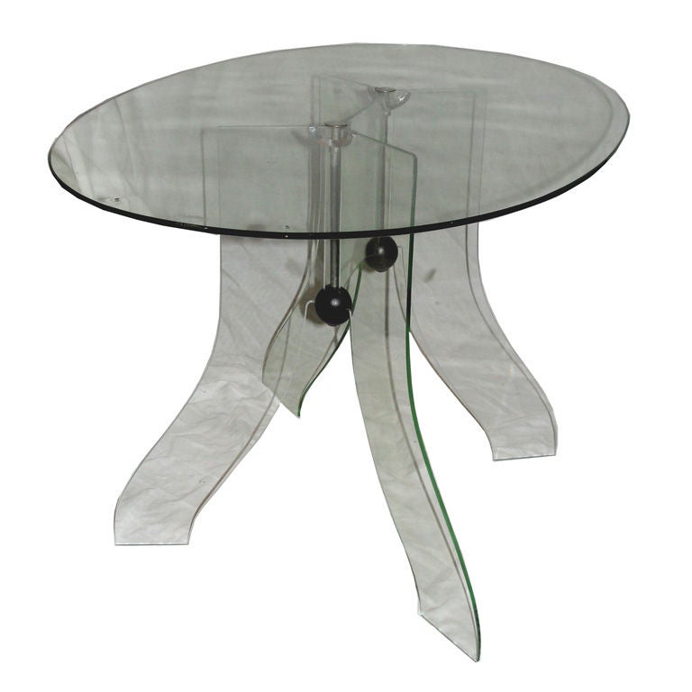 Posh Italian 1940s Glass Side Table