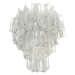 Sculptural Zuccheri style Murano glass trilobe chandelier