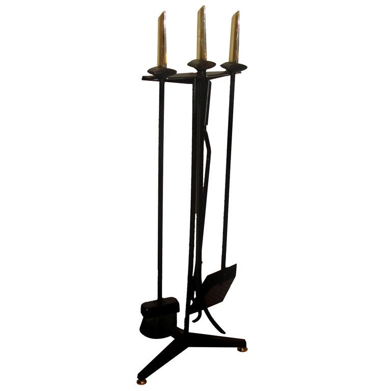 Donald Deskey fireplace irons