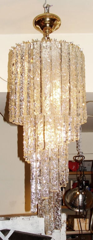 Late 20th Century Whimsical elongated Murano glass chandelier