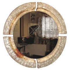 Mazzega backlit Murano hand blown  glass mirror