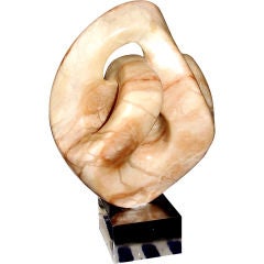 Dynamic abstract biomorphic marble sculpture