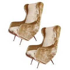 Sleek Italian 50's armchairs