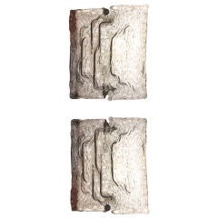 Sculptural pair of large Toni Zuccheri for Venini sconces