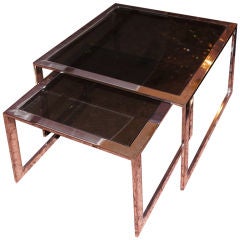 Gracious Italian chromed nesting tables