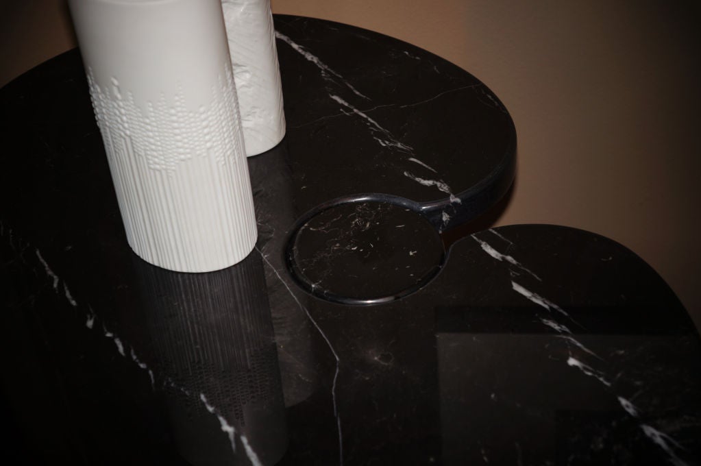 Black and white marble side table by Angelo Mangiarotti 2