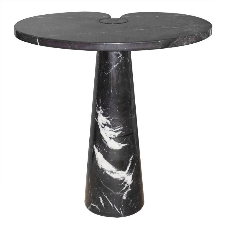 Black and white marble side table by Angelo Mangiarotti