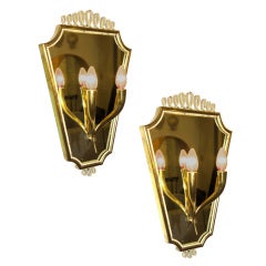 Vintage Exquisite pair of sconces attributed to Guglielmo Ulrich