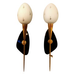 Pair of whimsical 50's French sconces